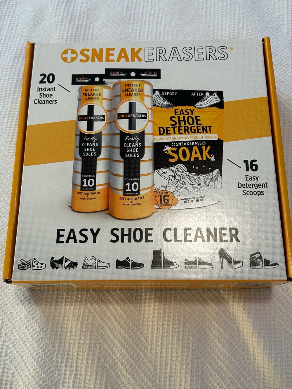NWT Easy Shoe Cleaner Kit - Orange/Black